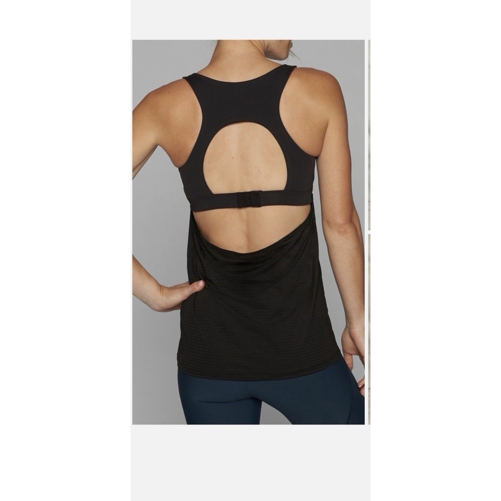 Athleta Womens Sculptek Support Tank Top Pads Black Size XL Gym Training